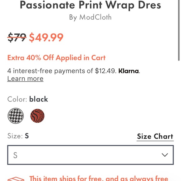 NWT Houndstooth Passionate Print Wrap Dress - Picture 5 of 6